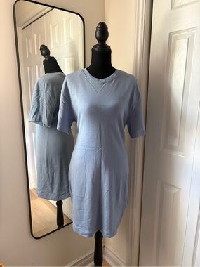 H&M Light Blue Mini T-Shirt Dress